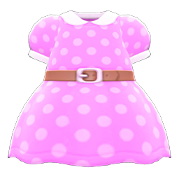 Belted Dotted Dress